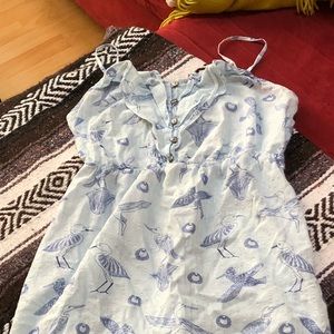 Anthropologie Lilka Light Blue Sea Bird tunic